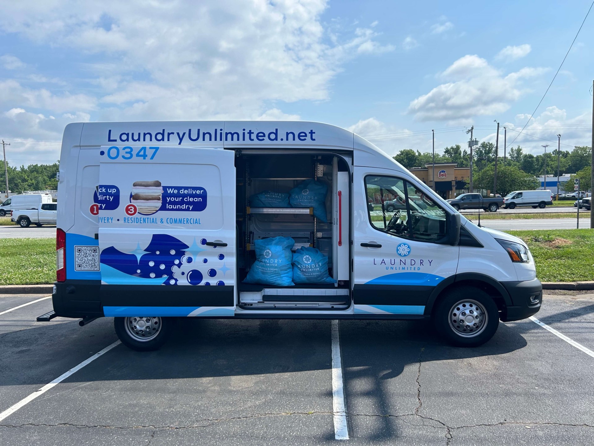 Laundry pickup and delivery service for homes and households